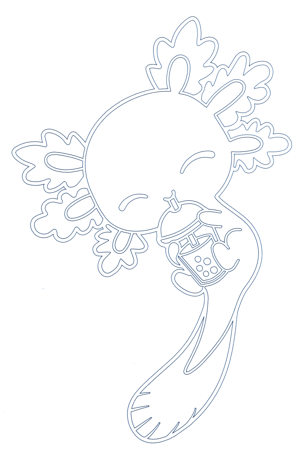 Sandbild Axolotl Bubble Tea