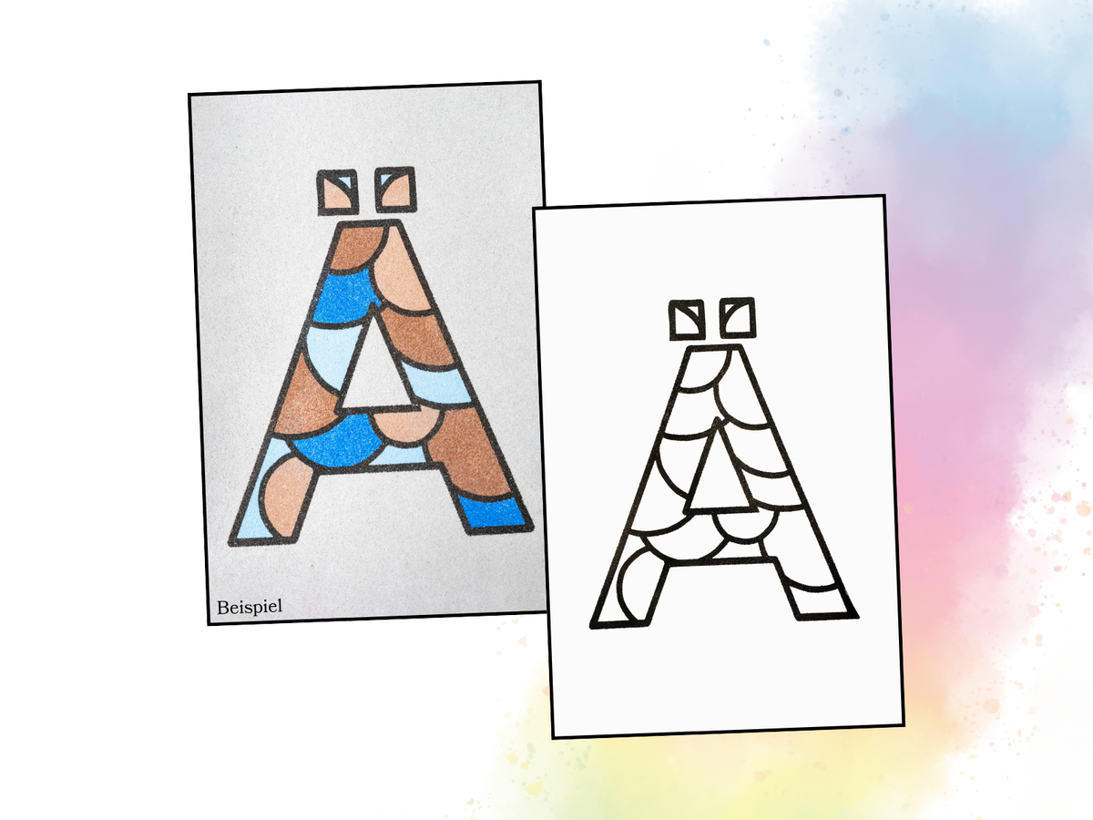 Sandbild Buchstabe Ä