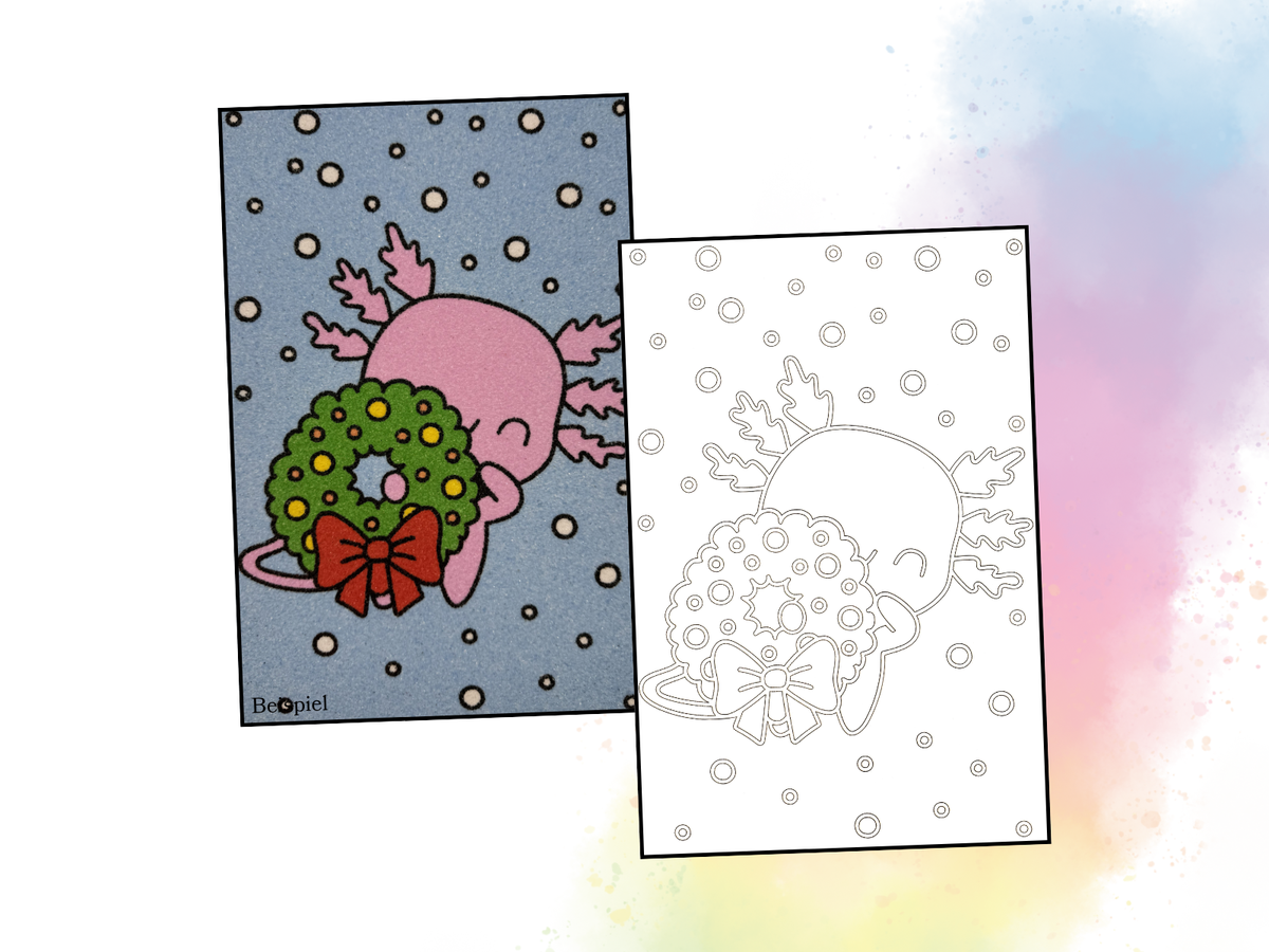 Sandbild Axolotl XMAS