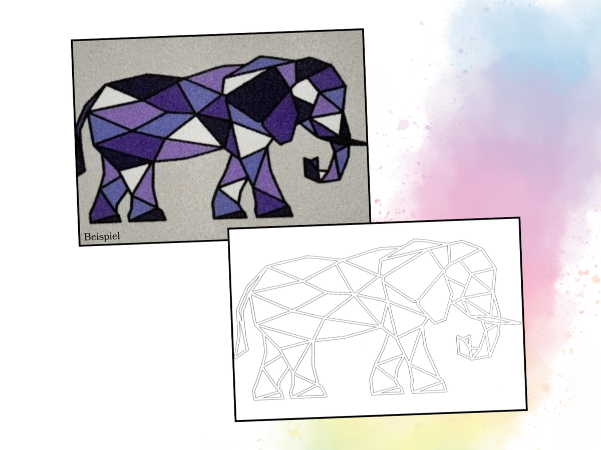 Sandbild Elefant