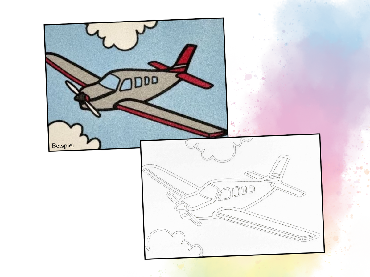 Sandbild Flugzeug