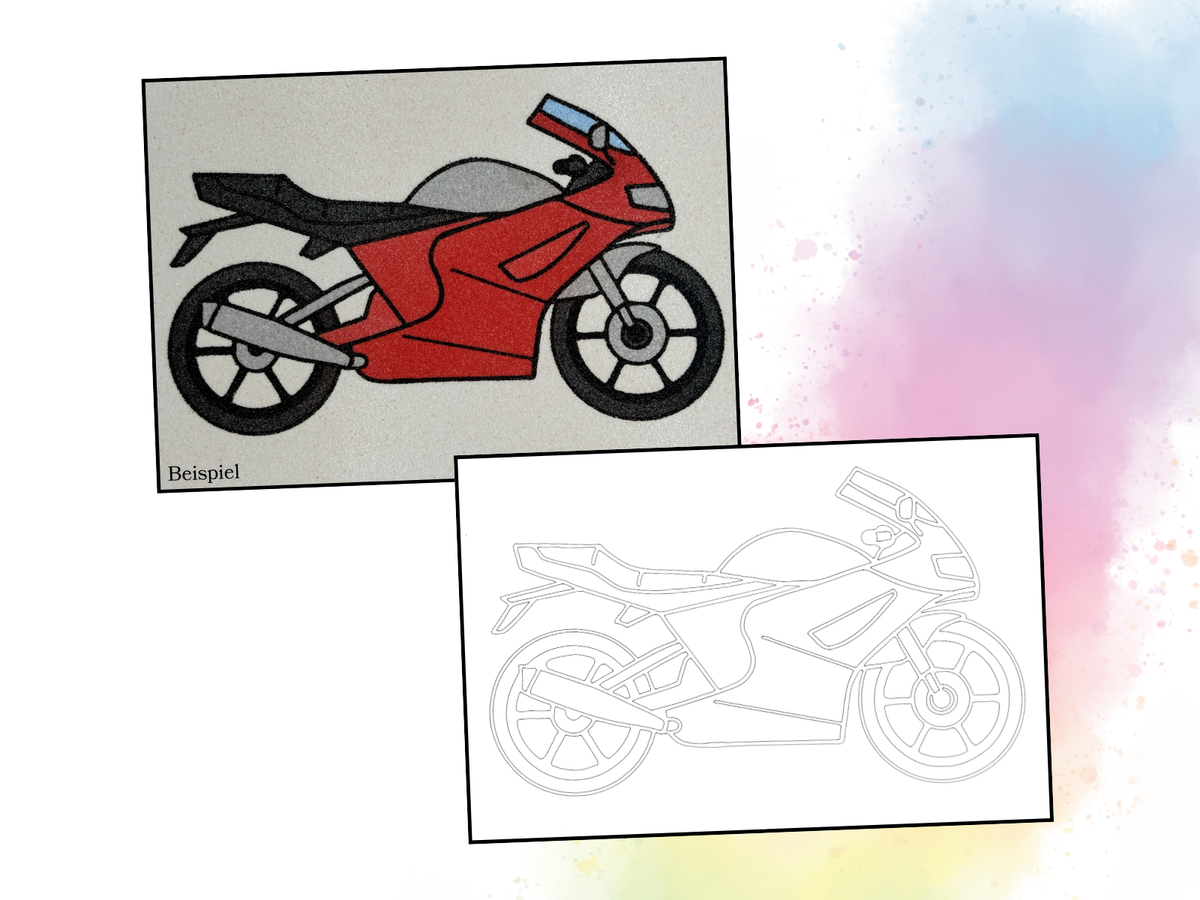 Sandbild Motorrad