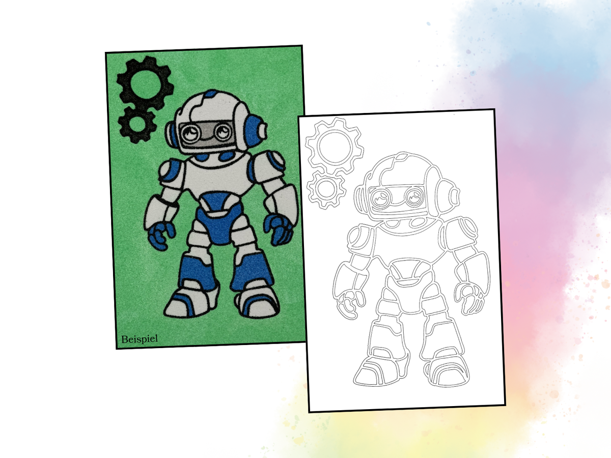 Sandbild Roboter