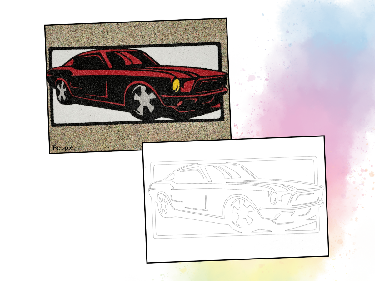 Sandbild Sportwagen