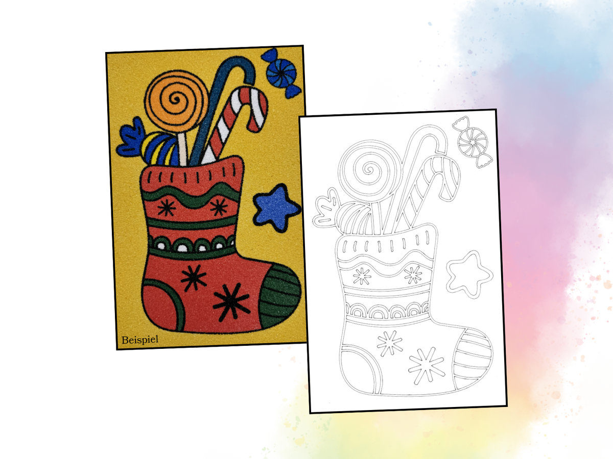 Sandbild Weihnachtssocke