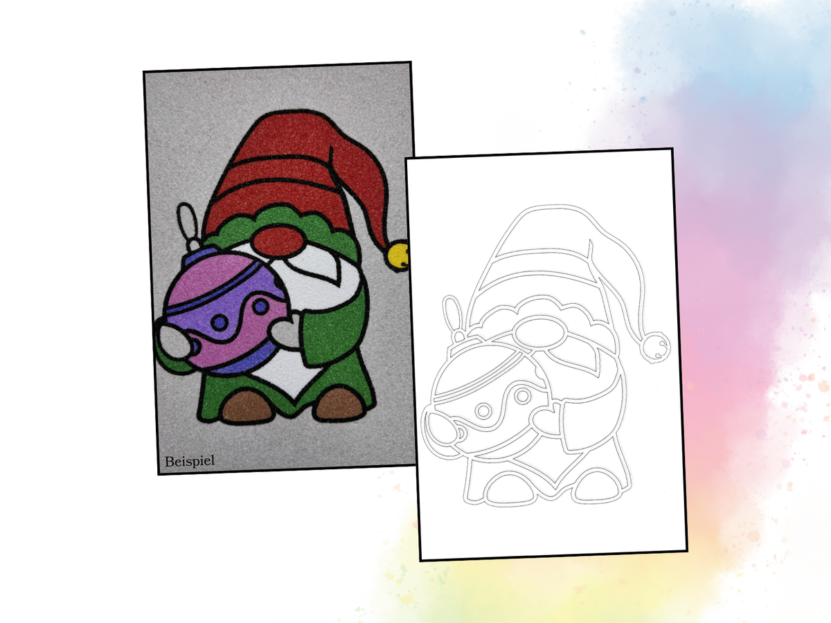 Sandbild Weihnachtswichtel