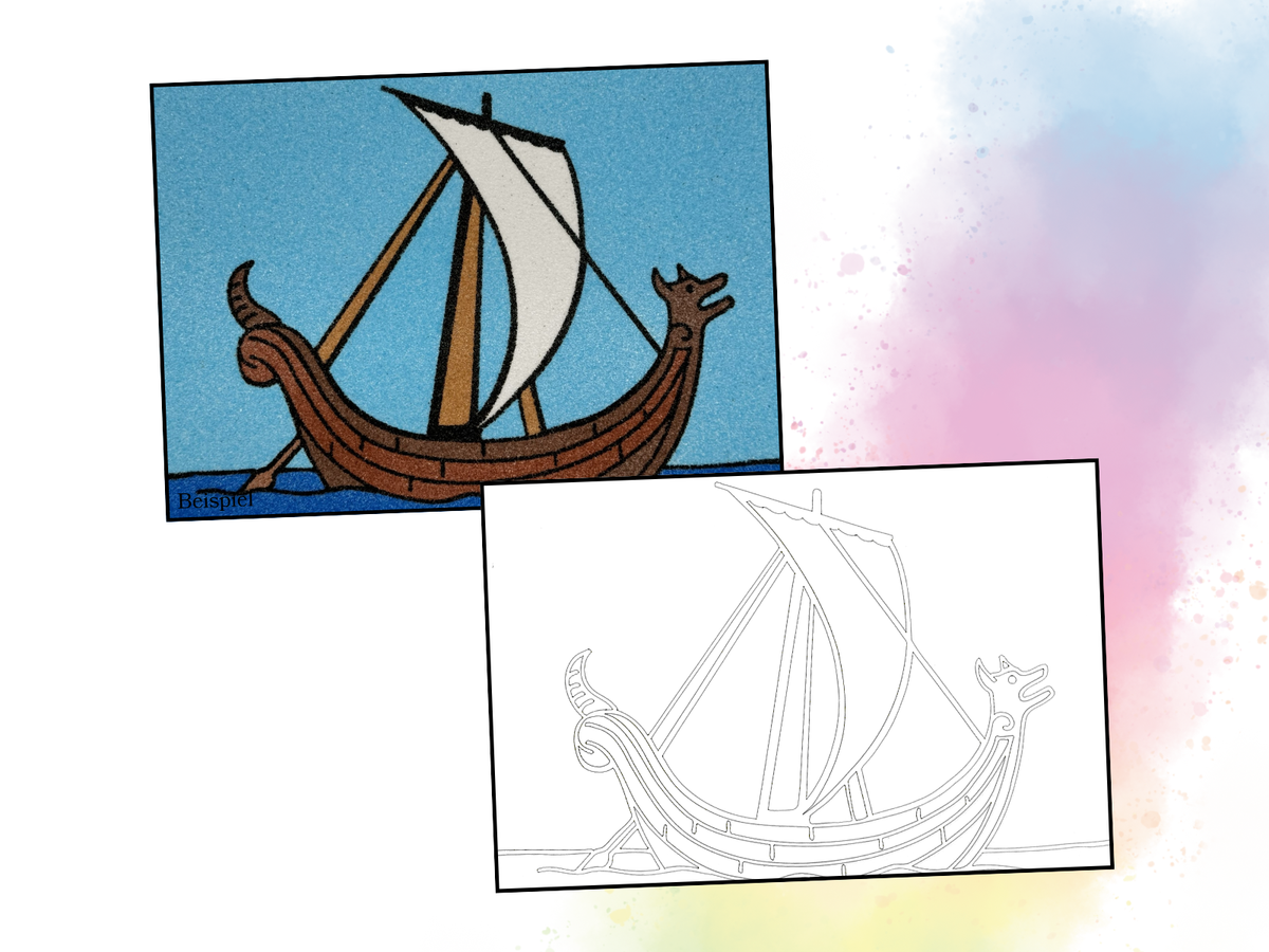Sandbild Wikingerschiff
