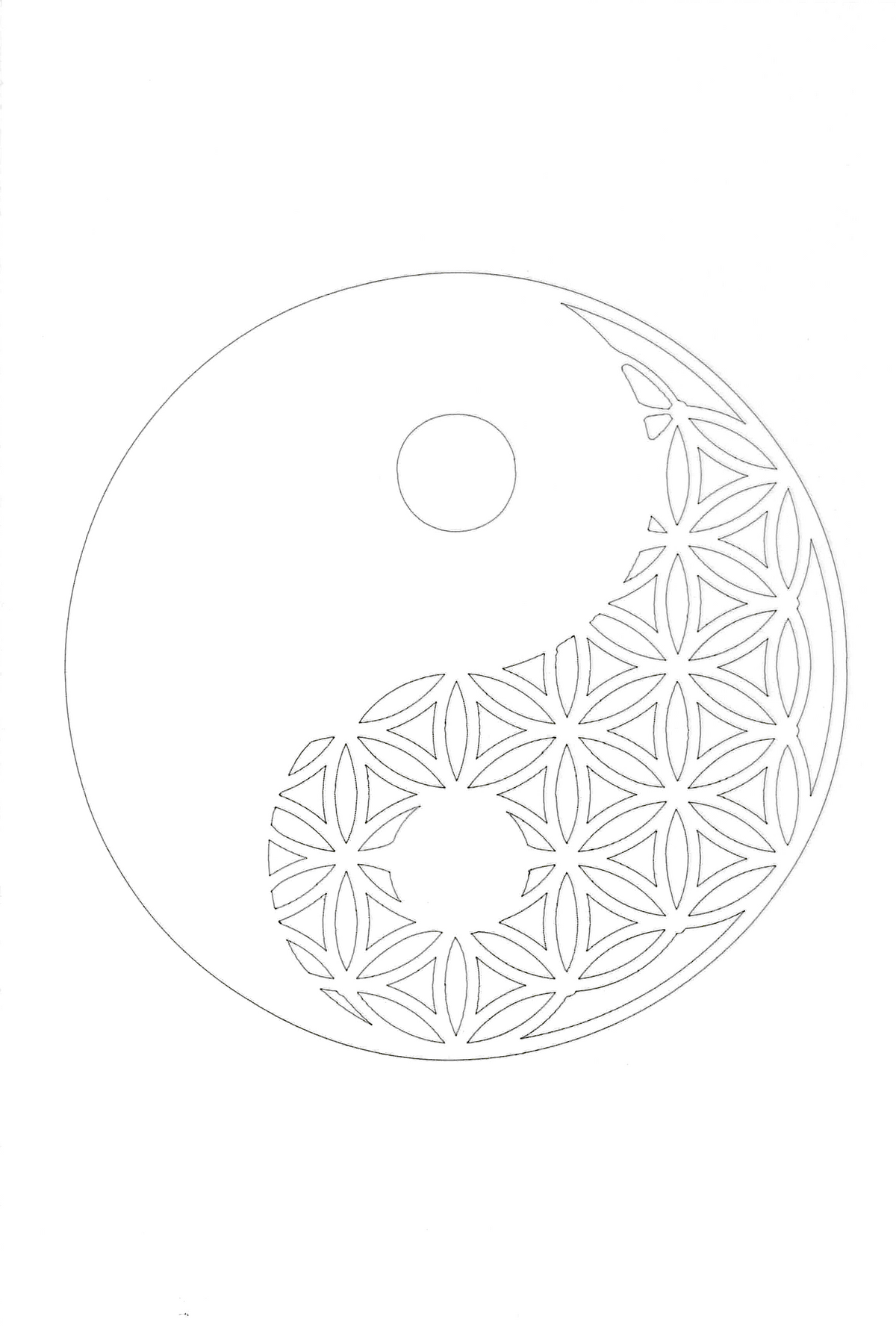 Sandbild Yin und Yang