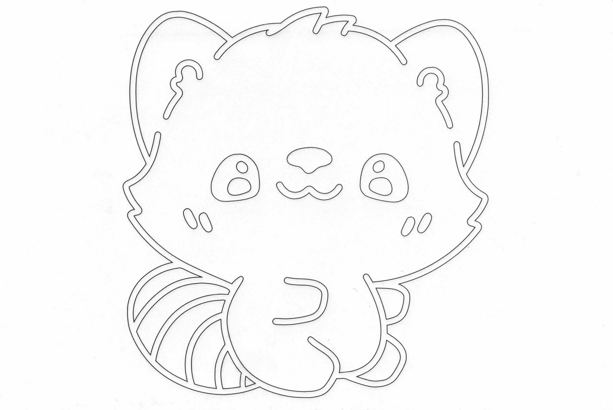 Sandbild Roter Panda Baby