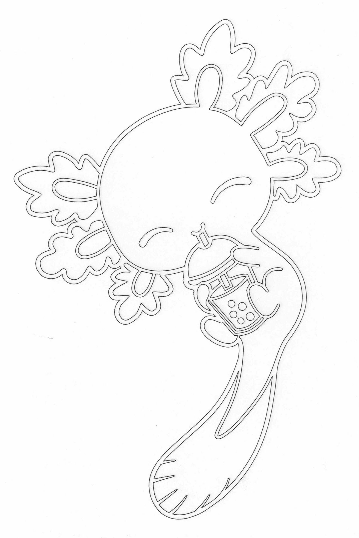 Sandbild Axolotl Bubble Tea