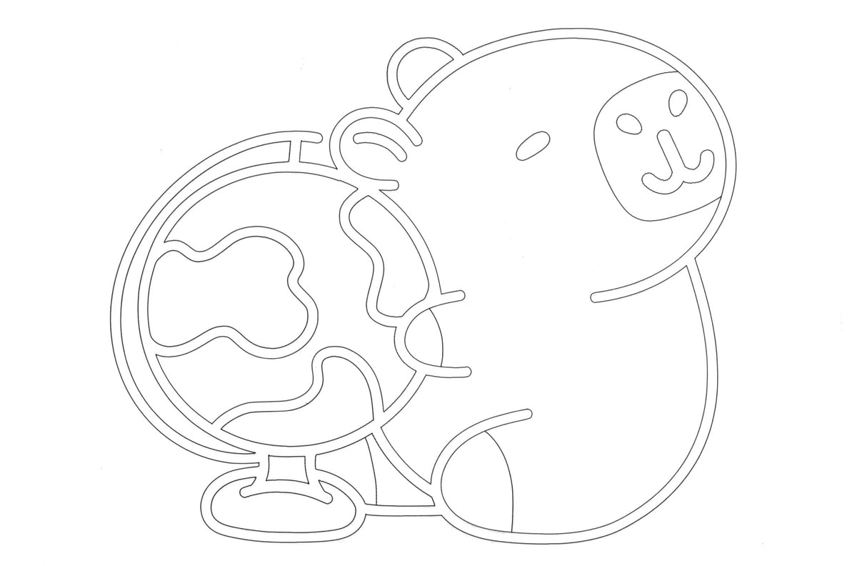 Sandbild Capybara Globus