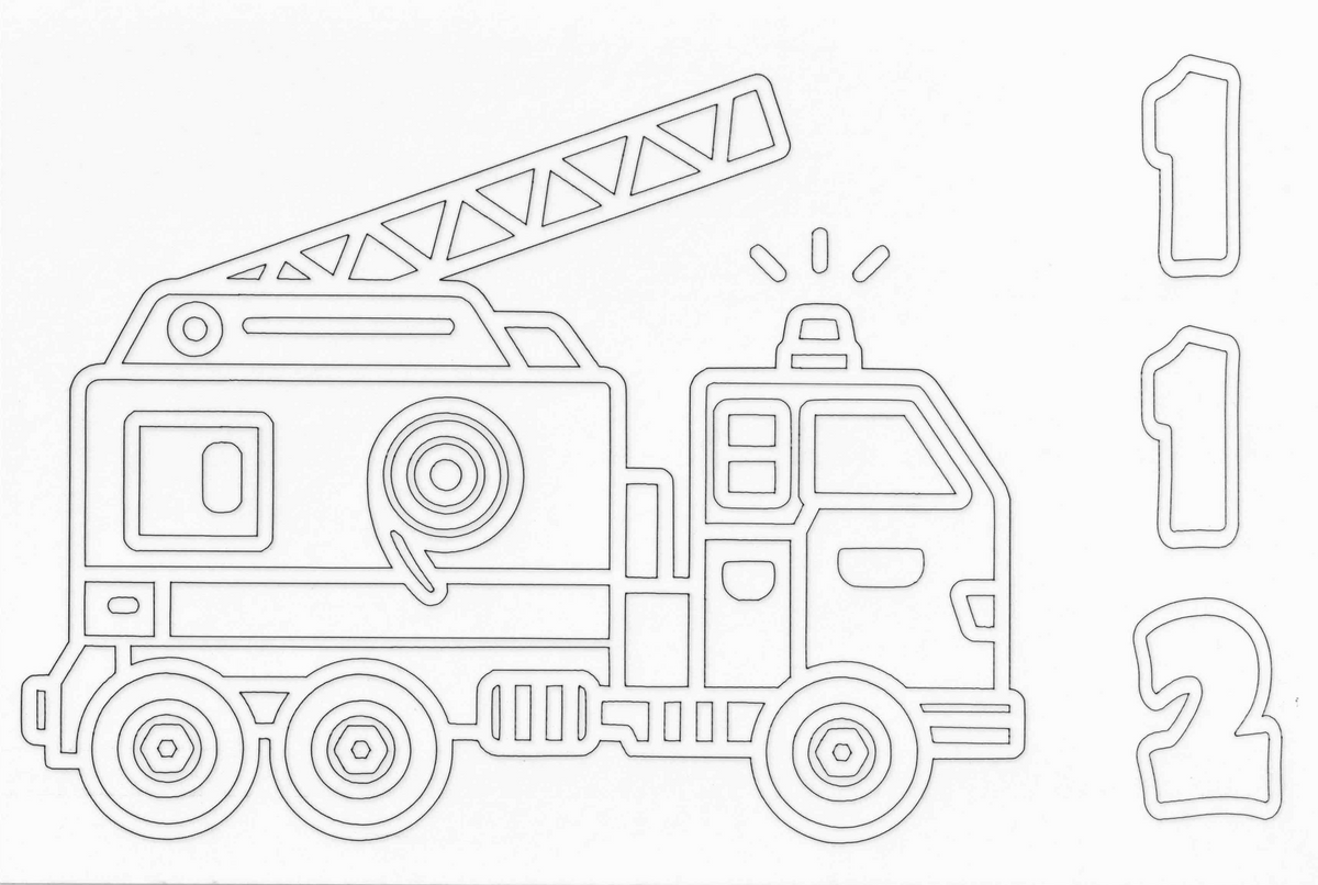 Sandbild Feuerwehrauto