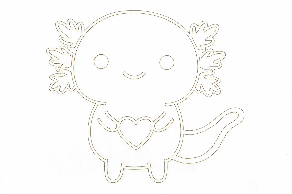Sandbild Axolotl Herzi