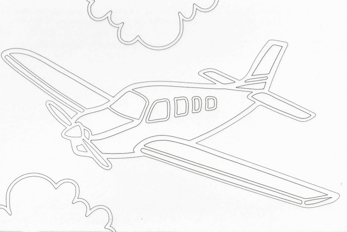 Sandbild Flugzeug