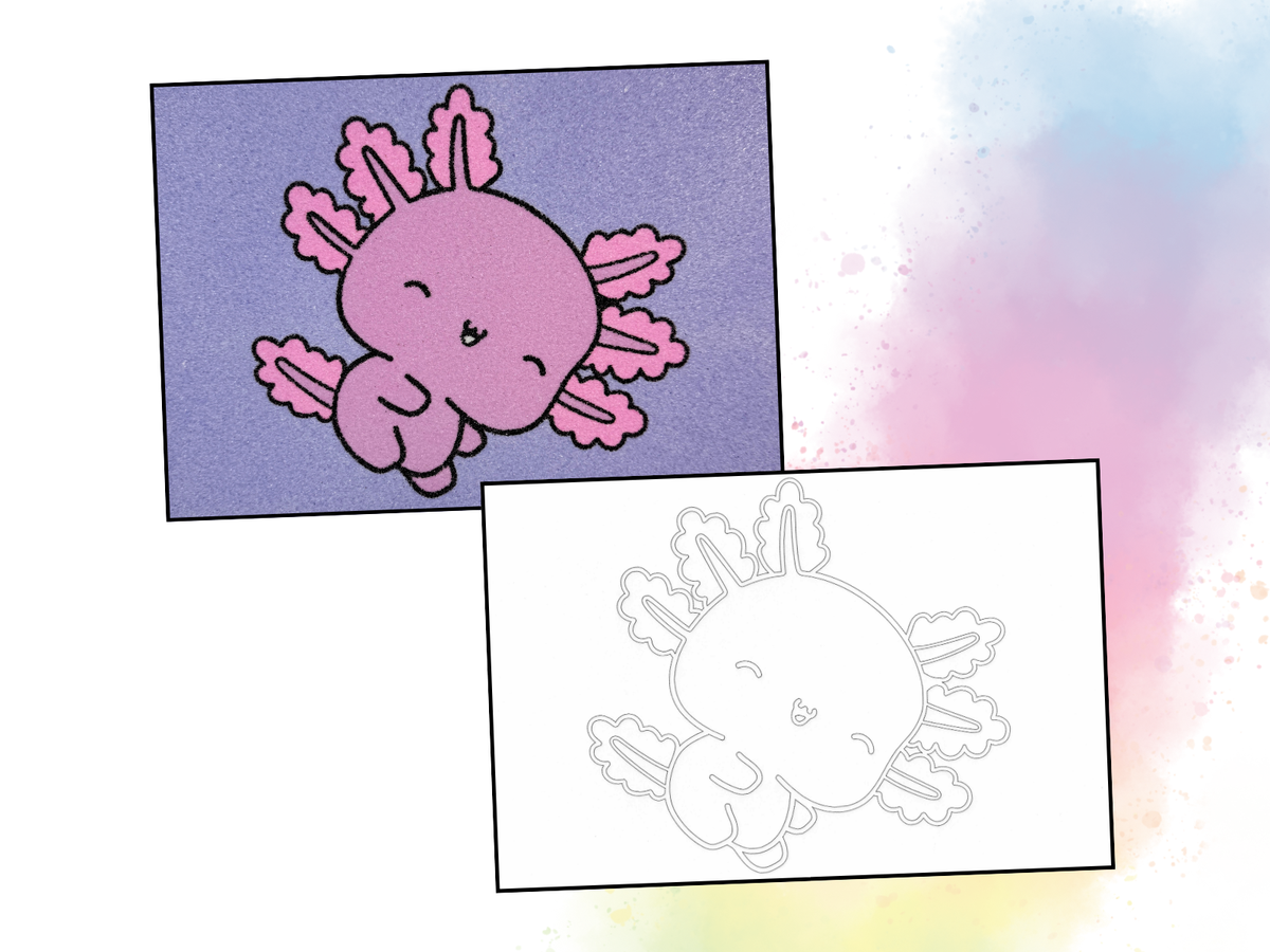 Sandbild Axolotl Flieger