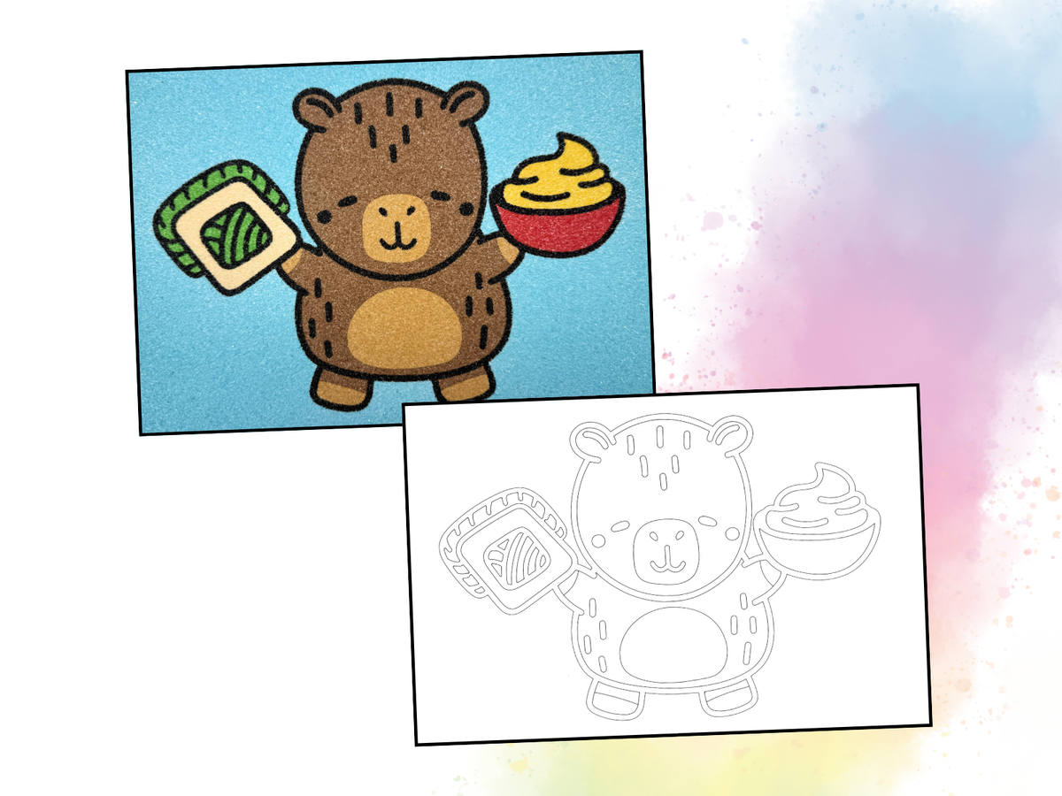 Sandbild Capybara Sushi
