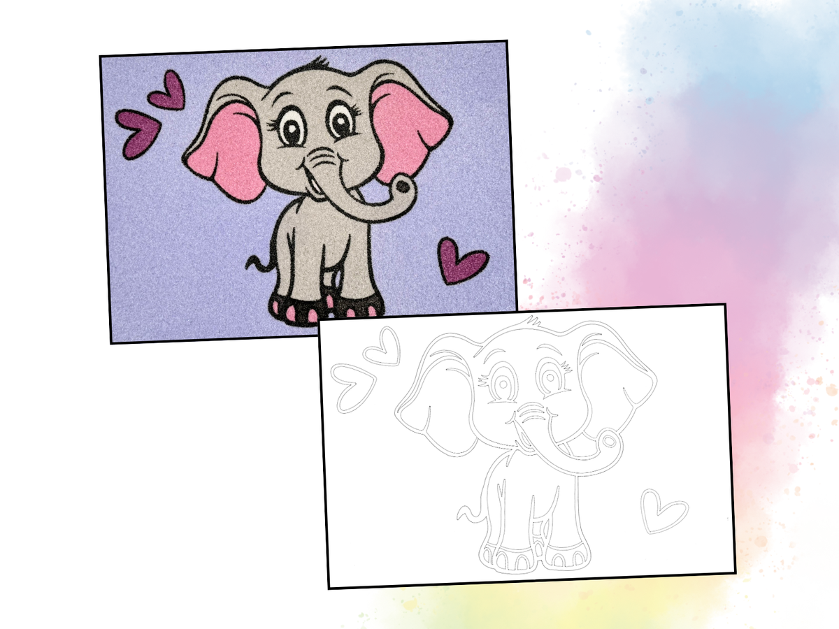 Sandbild Baby Elefant