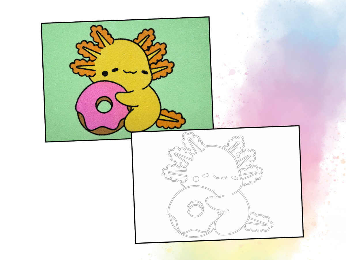 Sandbild Axolotl Donut