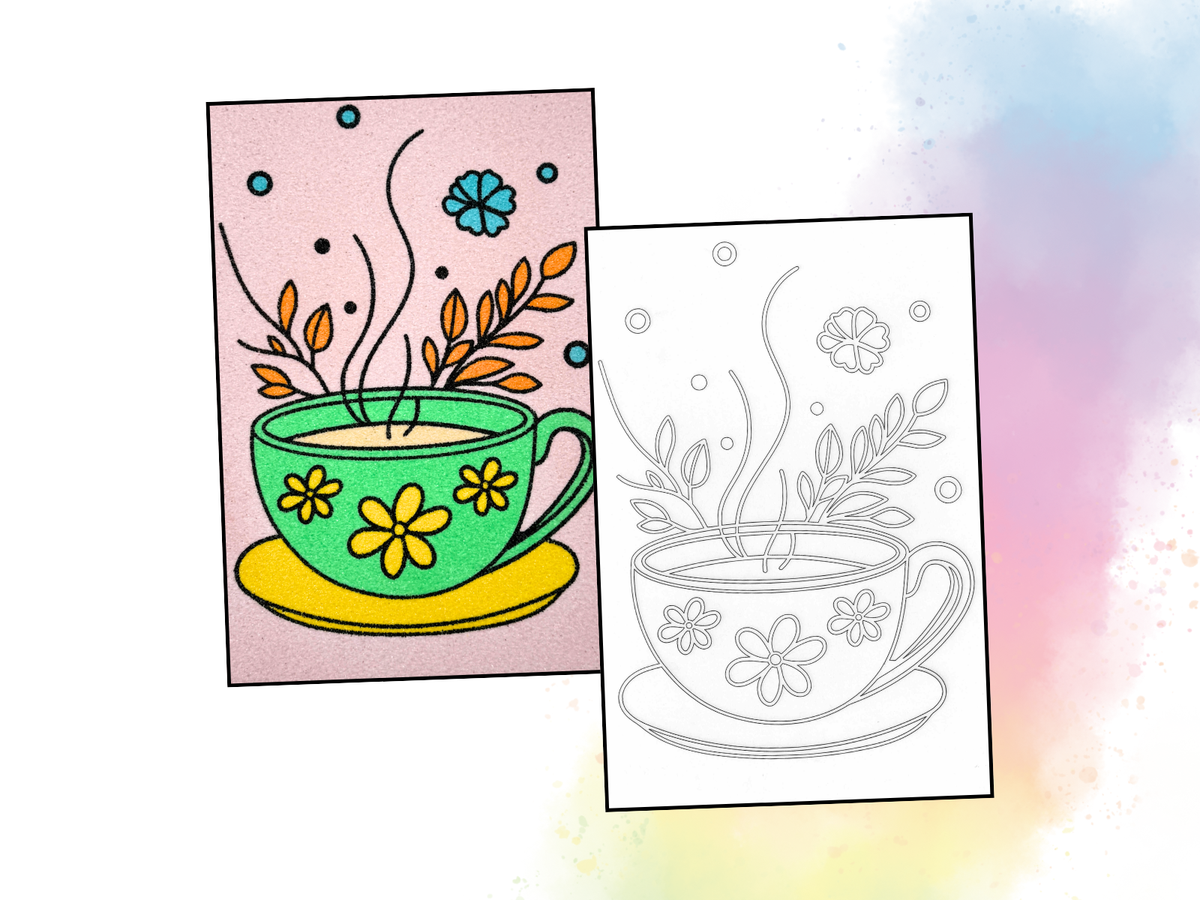 Sandbild Teetasse