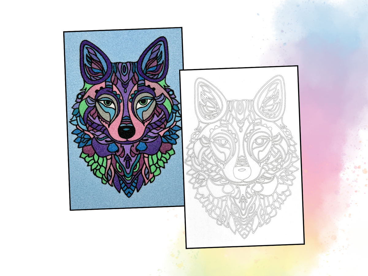 Sandbild Wolf