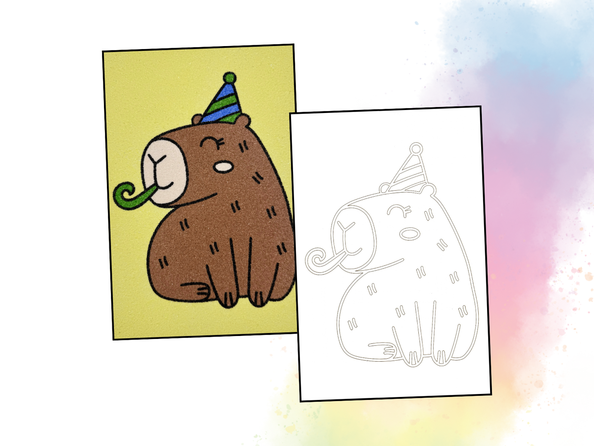 Sandbild Capybara Party