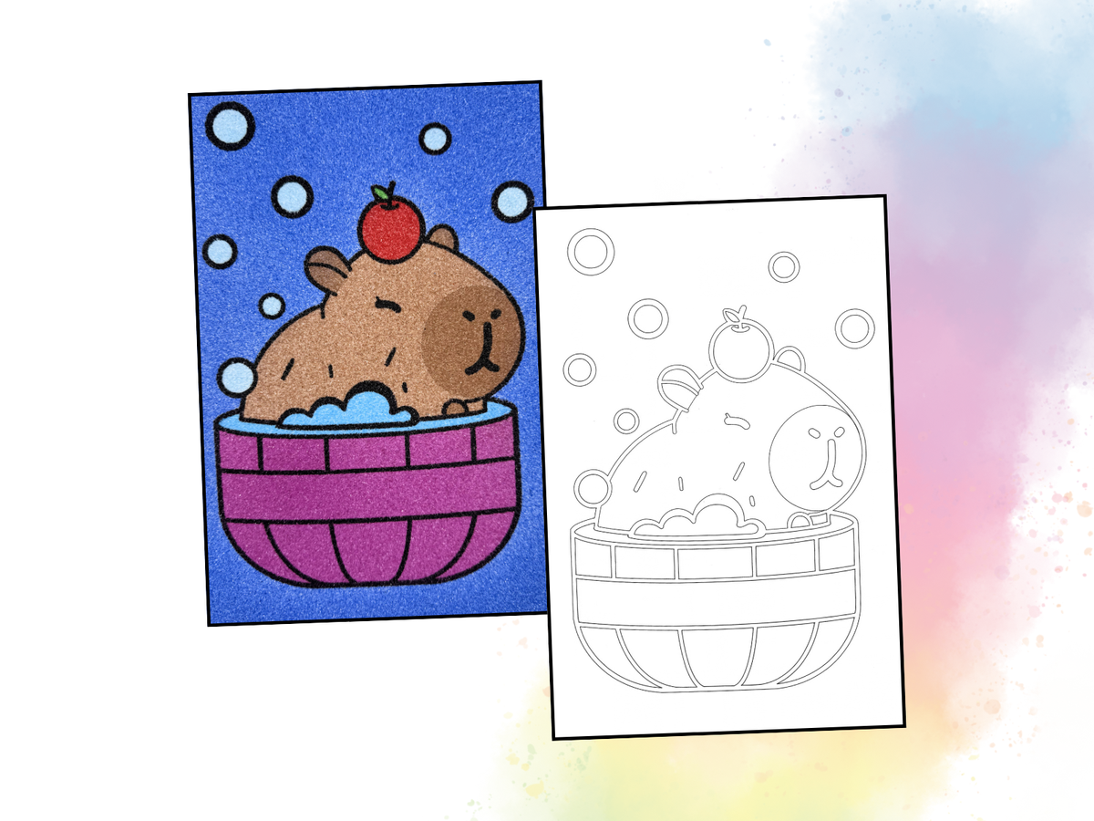 Sandbild Capybara Wellness