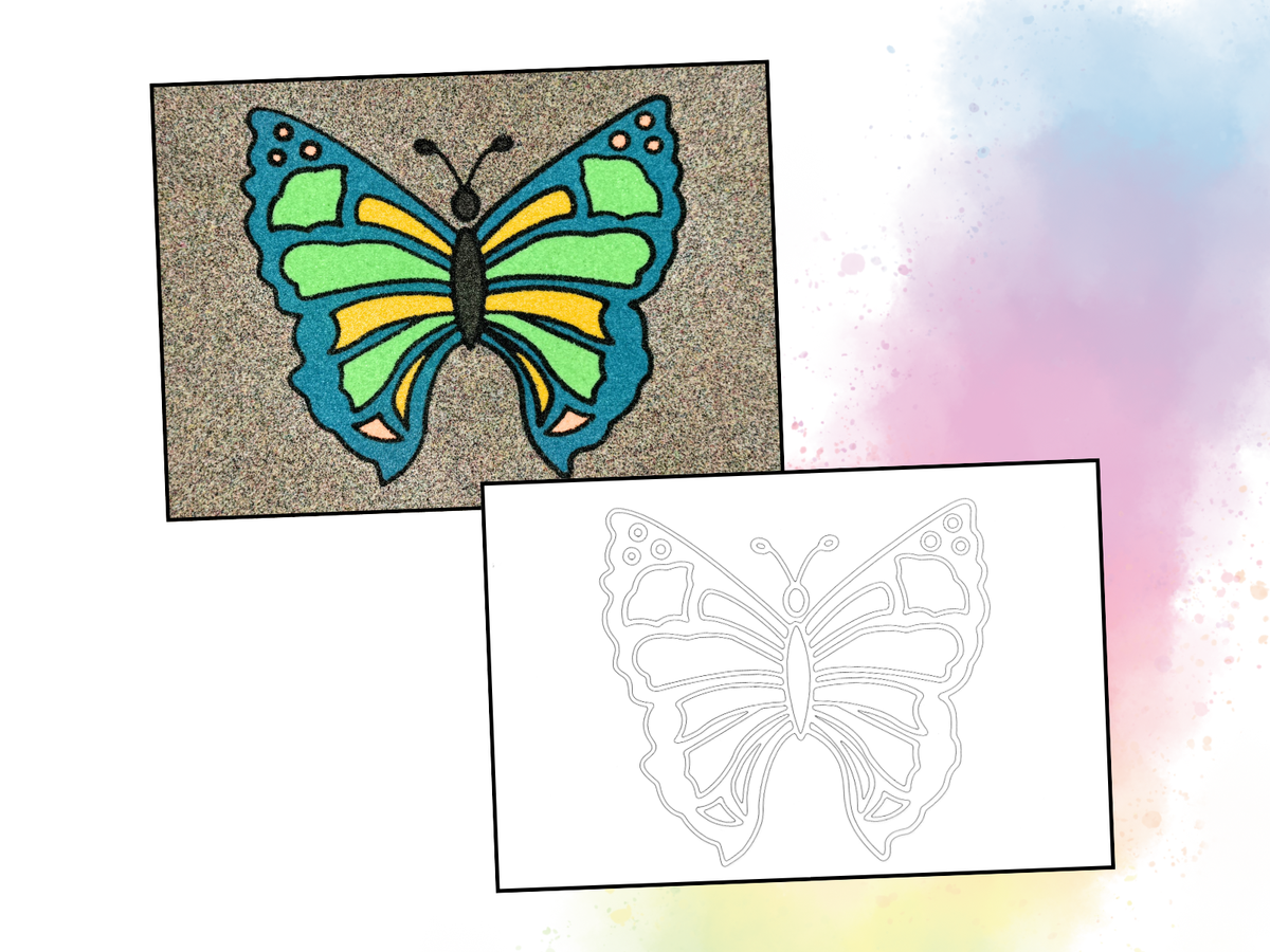 Sandbild Schmetterling