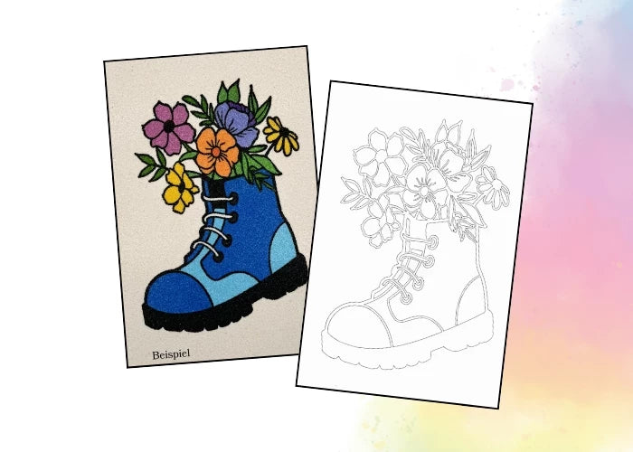Blumen im Stiefel