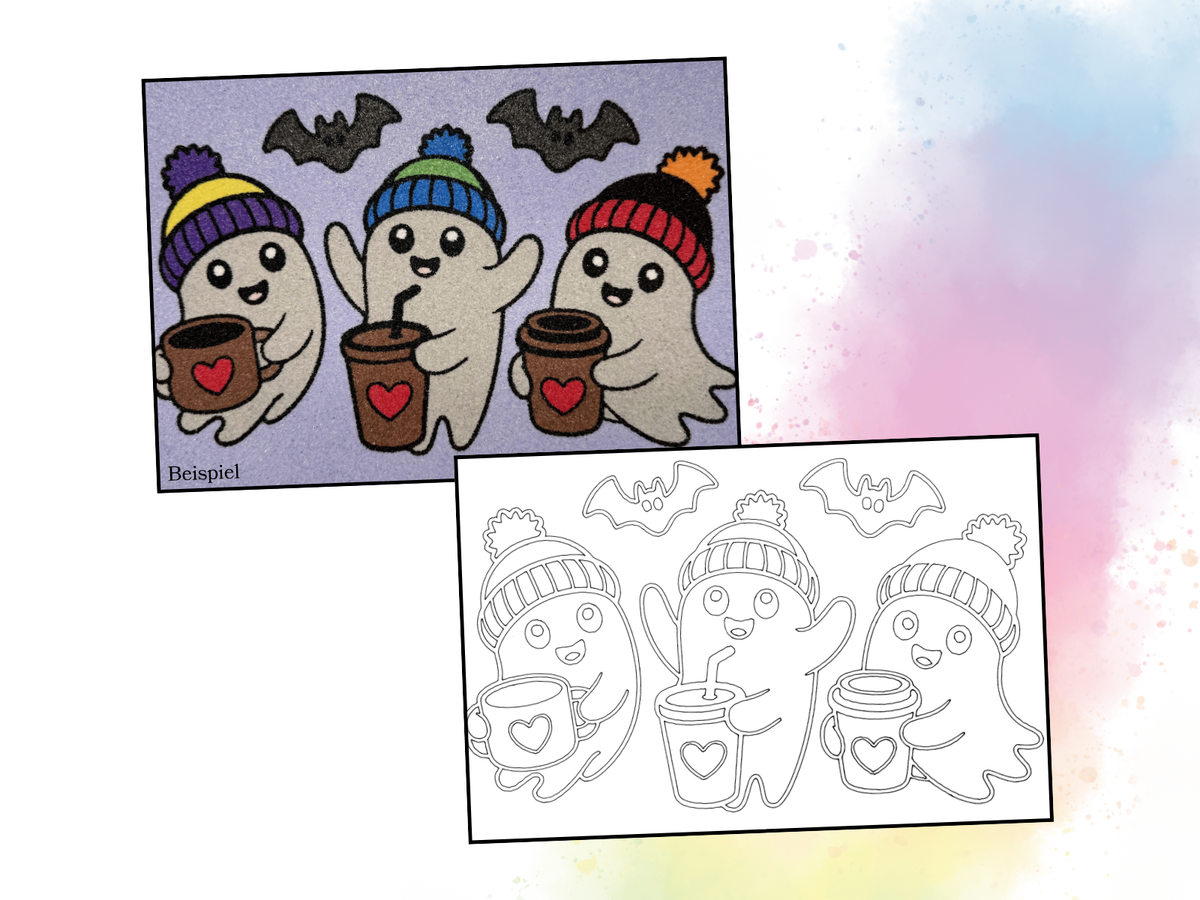 Sandbild Geisterfreunde