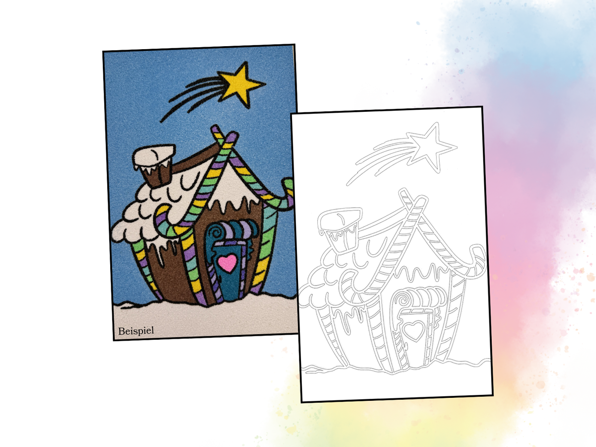 Sandbild Lebkuchenhäuschen