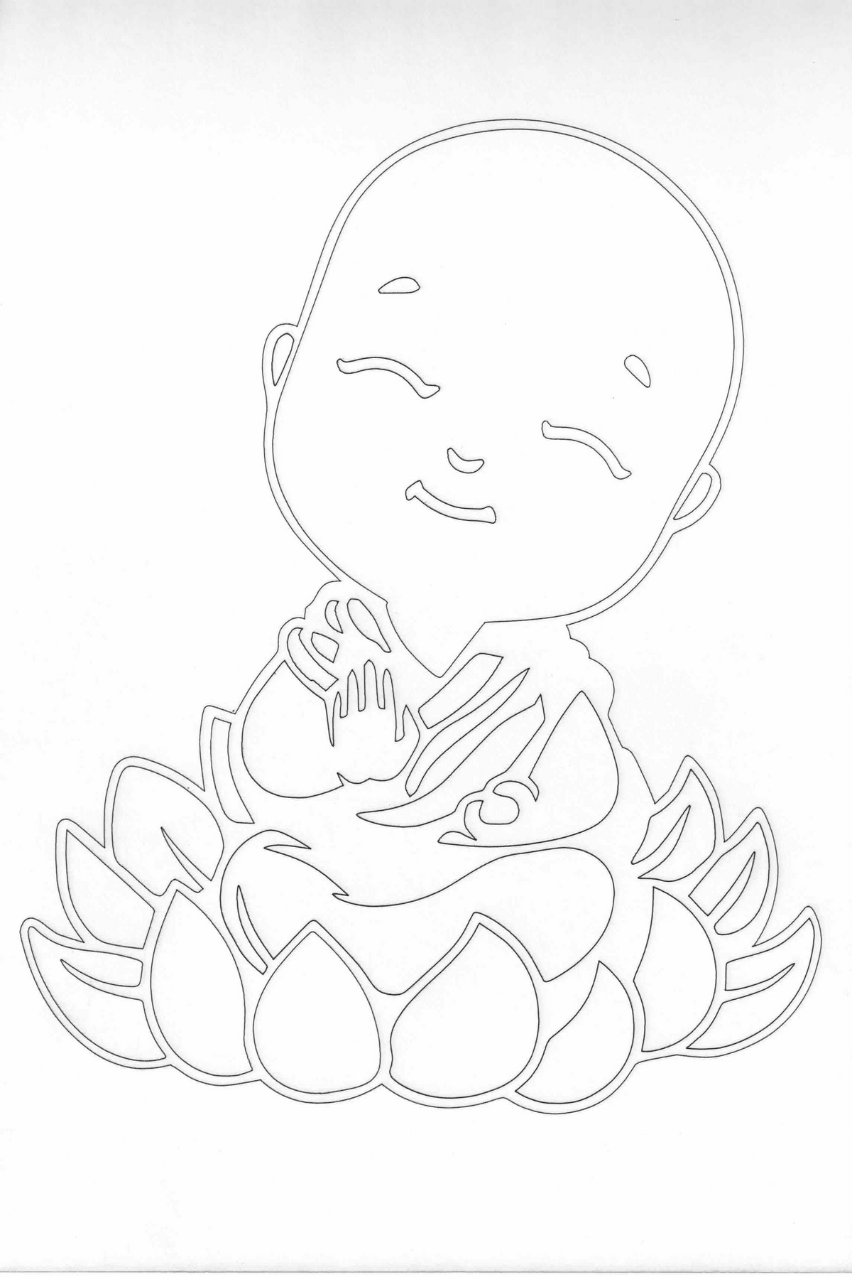 Sandbild Baby Mönch