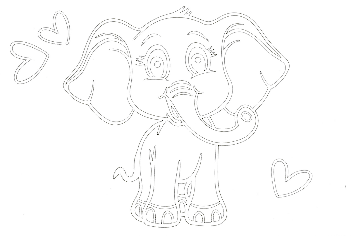 Sandbild Baby Elefant