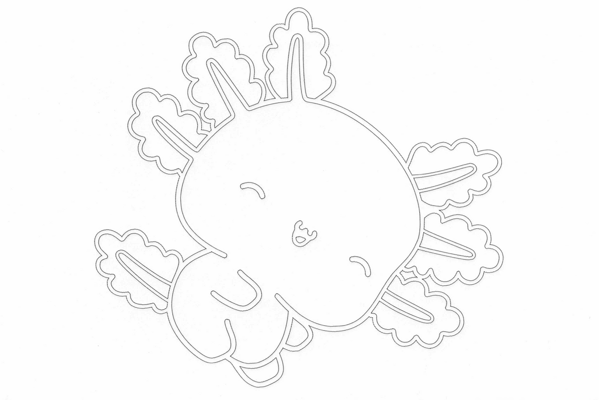 Sandbild Axolotl Flieger