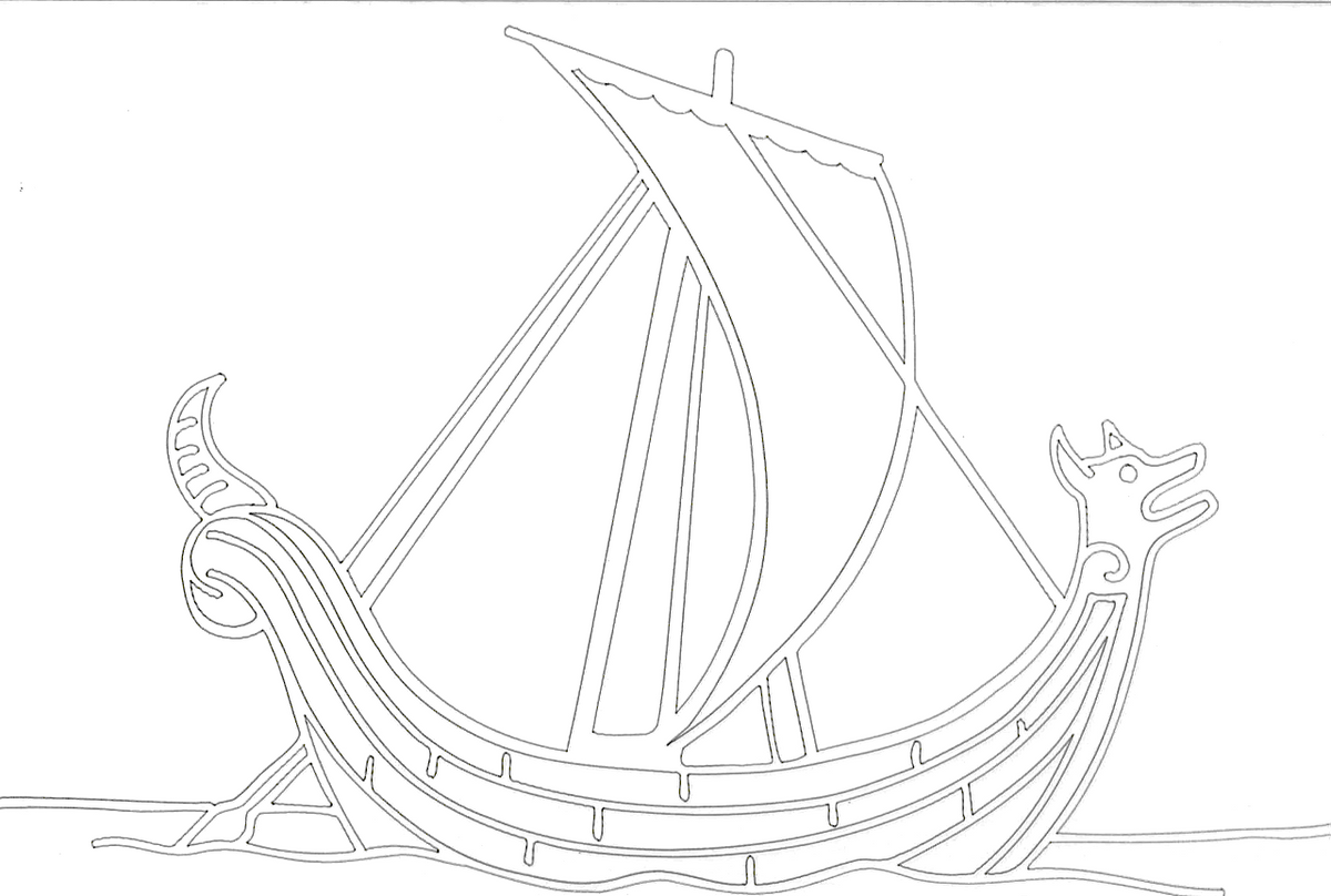Sandbild Wikingerschiff