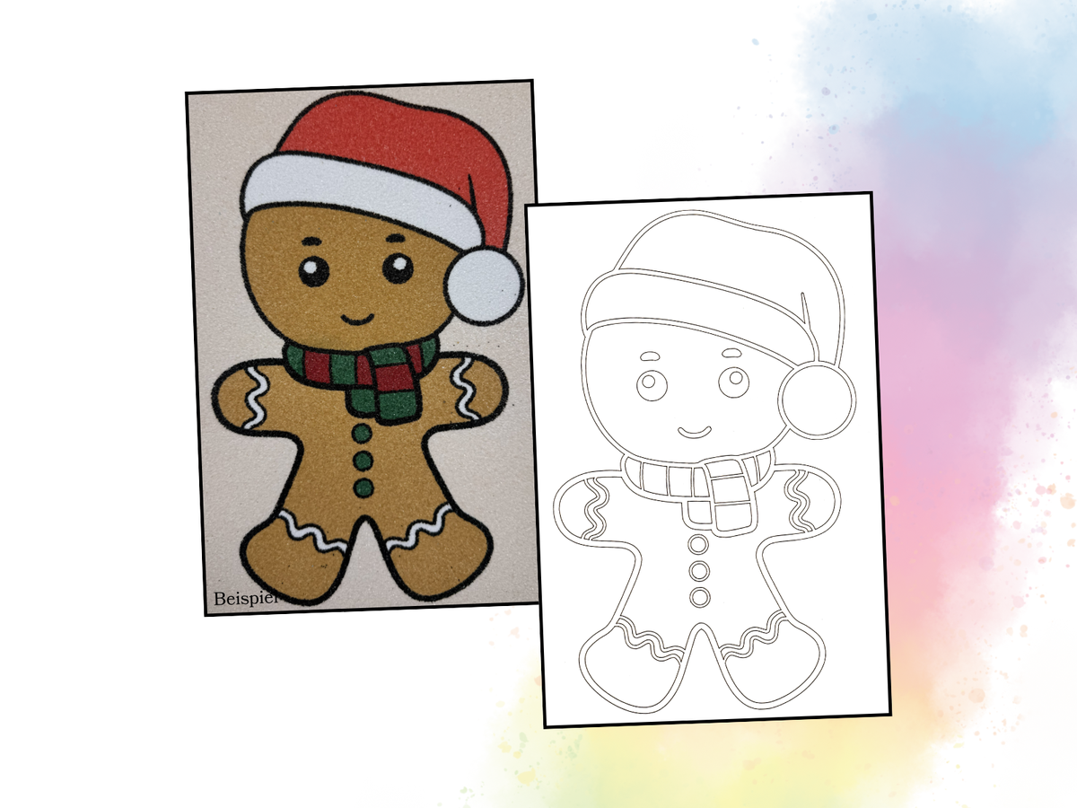 Sandbild Lebkuchenmännchen