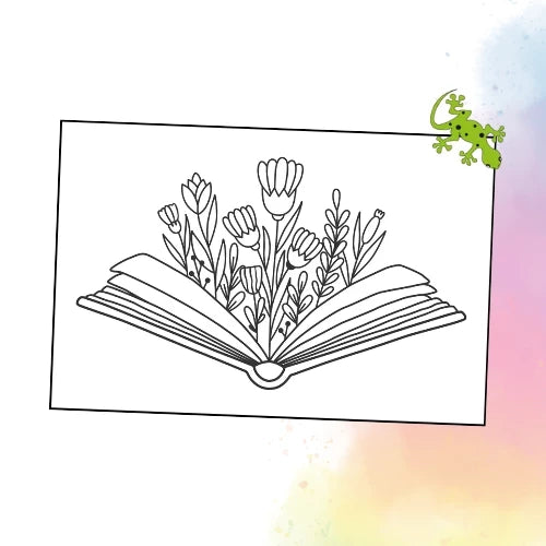 Buch mit Blumen