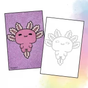 Schwimmender Axolotl