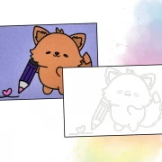 Roter Panda mit Stift