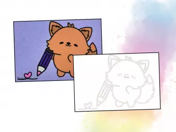 Roter Panda mit Stift