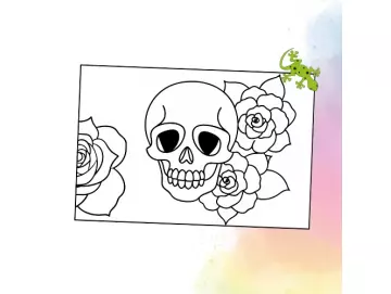 Totenkopf mit Rosen