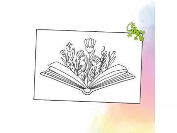 Buch mit Blumen